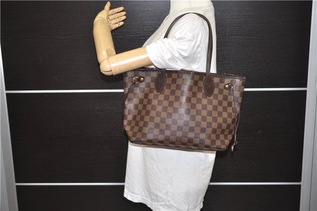Authentic Louis Vuitton Damier Neverfull PM Shoulder Tote Bag N51109 LV 6762E