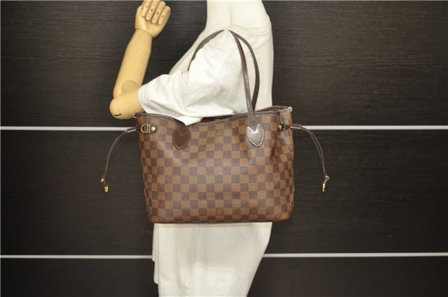 Authentic Louis Vuitton Damier Neverfull PM Tote Bag N51109 LV 6820D