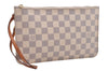 Authentic Louis Vuitton Damier Azur Neverfull Pouch Purse Clutch LV 6964D
