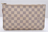 Authentic Louis Vuitton Damier Azur Neverfull Pouch Purse Clutch LV 6964D