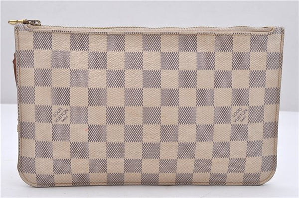 Authentic Louis Vuitton Damier Azur Neverfull Pouch Purse Clutch LV 6964D