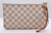 Authentic Louis Vuitton Damier Azur Neverfull Pouch Purse Clutch LV 6964D