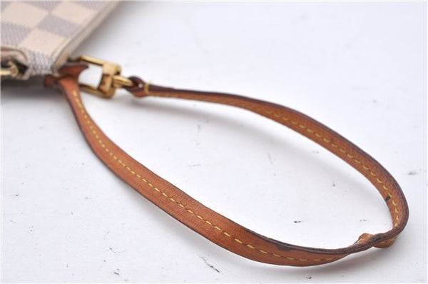 Authentic Louis Vuitton Damier Azur Neverfull Pouch Purse Clutch LV 6964D