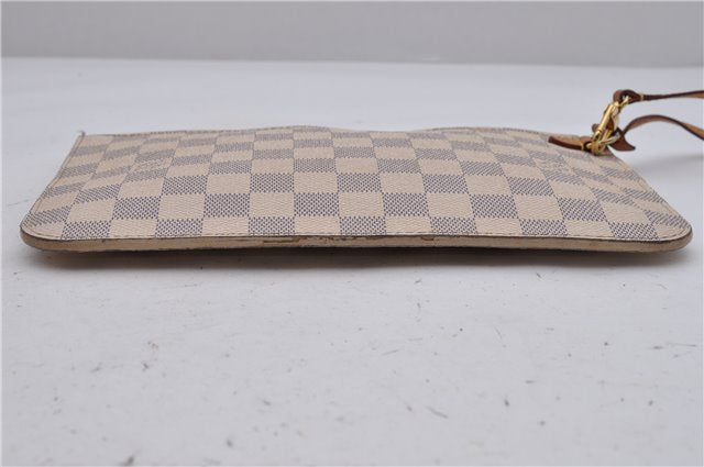 Authentic Louis Vuitton Damier Azur Neverfull Pouch Purse Clutch LV 6964D