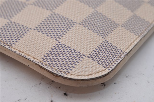 Authentic Louis Vuitton Damier Azur Neverfull Pouch Purse Clutch LV 6964D