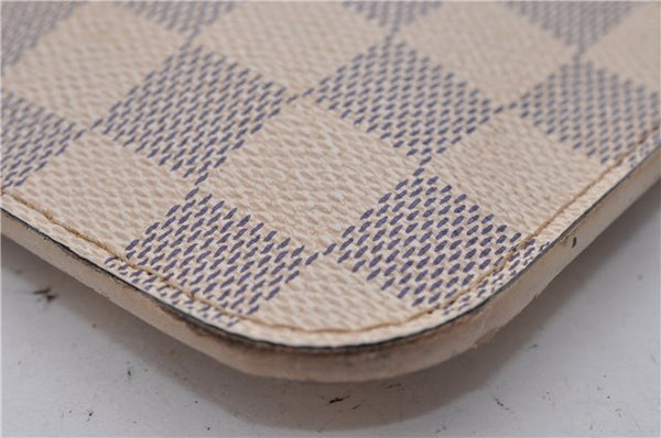 Authentic Louis Vuitton Damier Azur Neverfull Pouch Purse Clutch LV 6964D