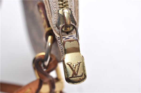 Authentic Louis Vuitton Damier Azur Neverfull Pouch Purse Clutch LV 6964D