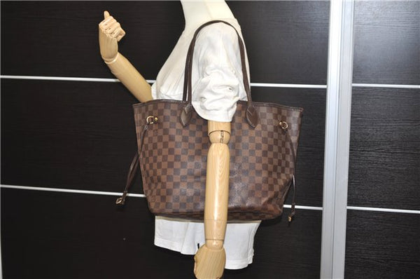 Authentic Louis Vuitton Damier Neverfull MM Shoulder Tote Bag N51105 LV 6991D