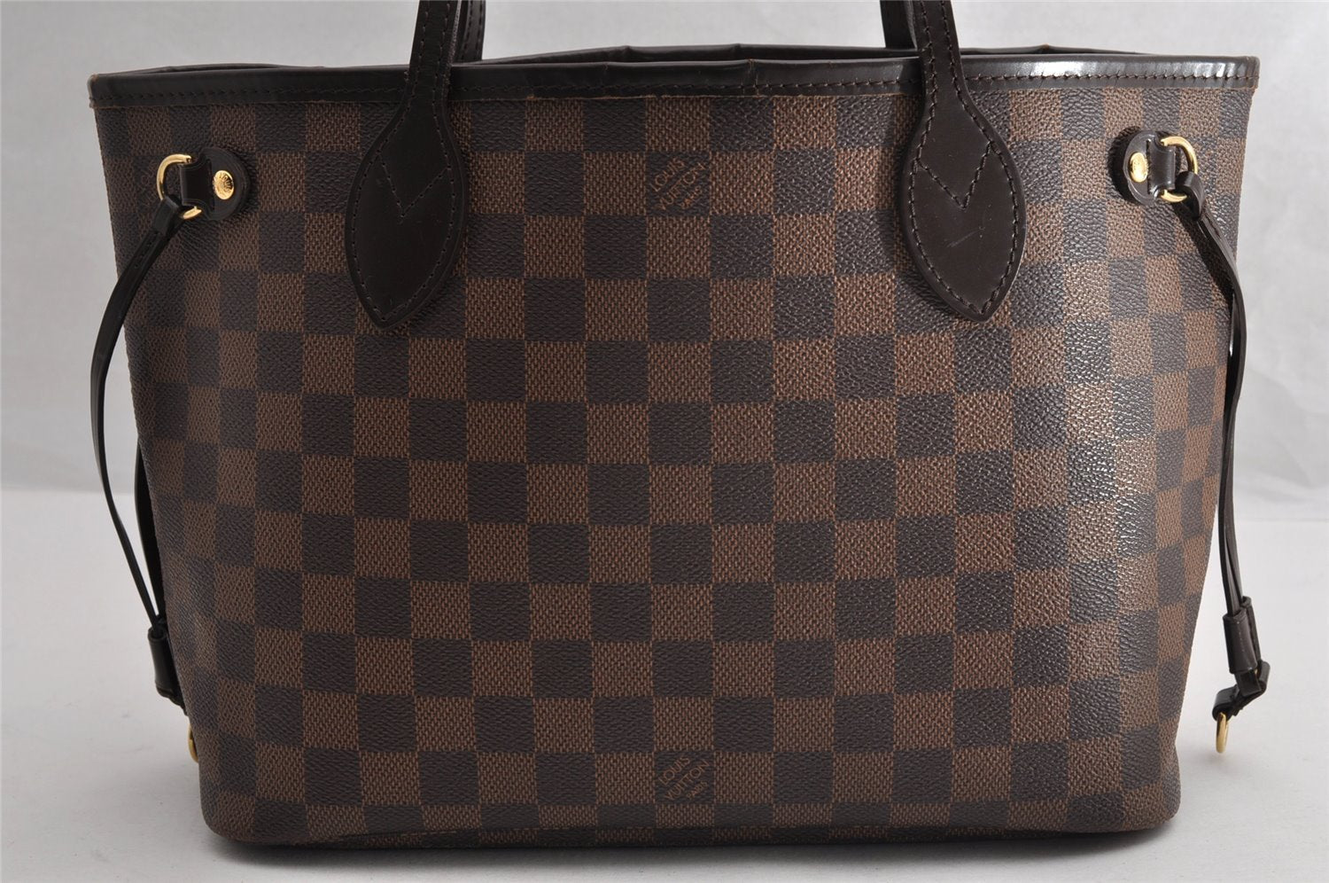 Authentic Louis Vuitton Damier Neverfull PM Shoulder Tote Bag N51109 LV 7011I