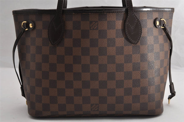 Authentic Louis Vuitton Damier Neverfull PM Shoulder Tote Bag N51109 LV 7011I