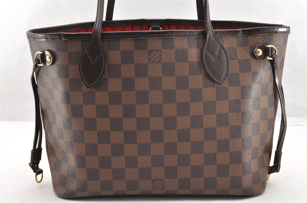 Authentic Louis Vuitton Damier Neverfull PM Shoulder Tote Bag N51109 LV 7011I