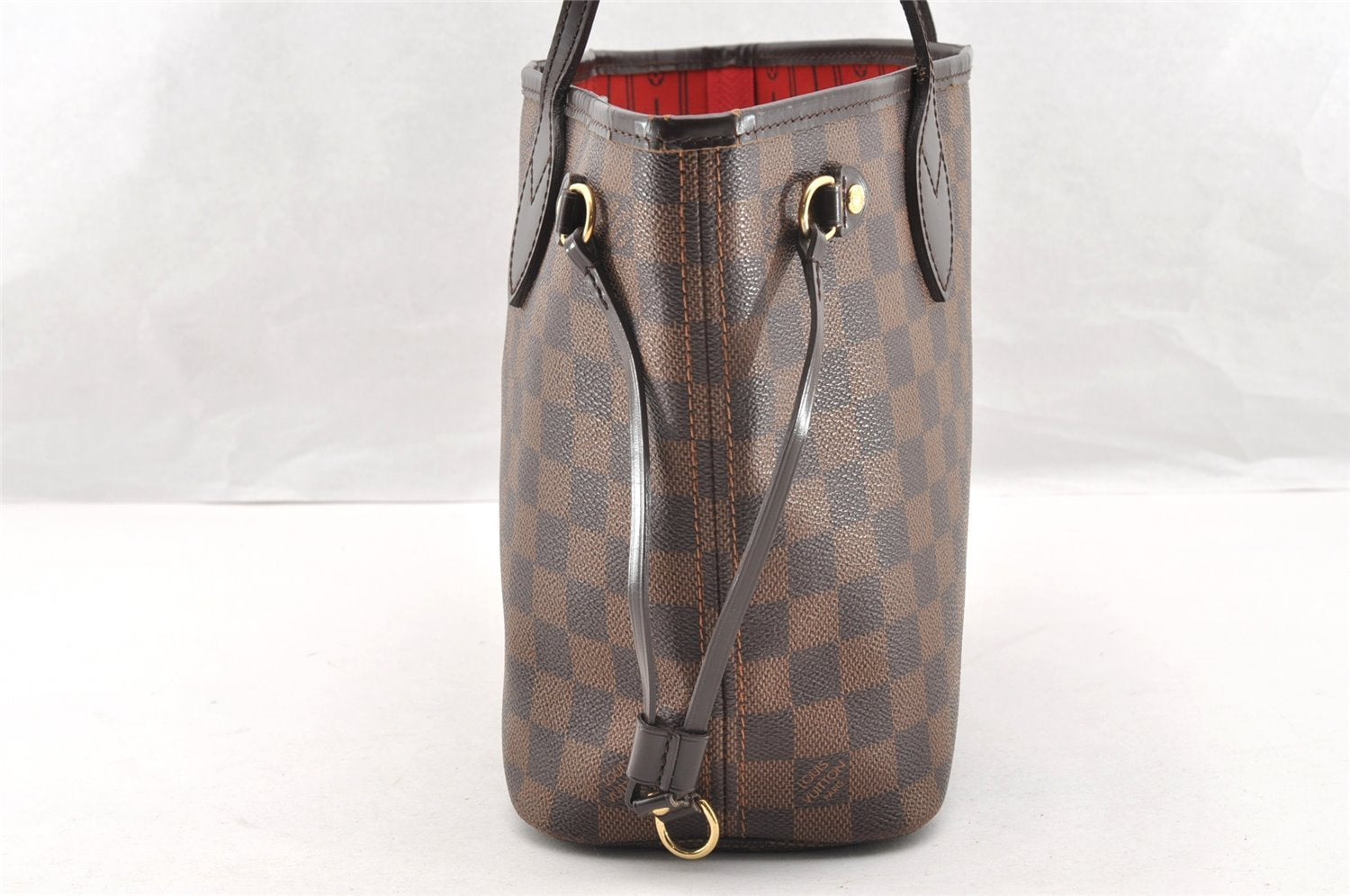 Authentic Louis Vuitton Damier Neverfull PM Shoulder Tote Bag N51109 LV 7011I