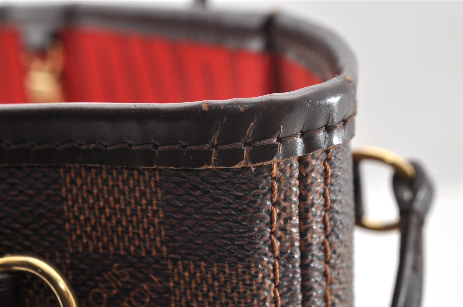 Authentic Louis Vuitton Damier Neverfull PM Shoulder Tote Bag N51109 LV 7011I