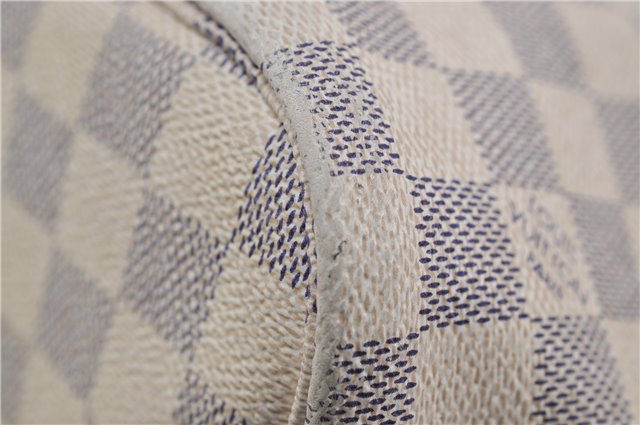 Authentic Louis Vuitton Damier Azur Neverfull MM Tote Bag N51107 LV 7023D