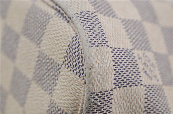 Authentic Louis Vuitton Damier Azur Neverfull MM Tote Bag N51107 LV 7023D