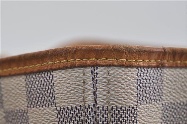 Authentic Louis Vuitton Damier Azur Neverfull MM Tote Bag N51107 LV 7023D