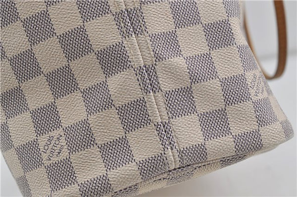 Authentic Louis Vuitton Damier Azur Neverfull MM Tote Bag N51107 LV 7023D