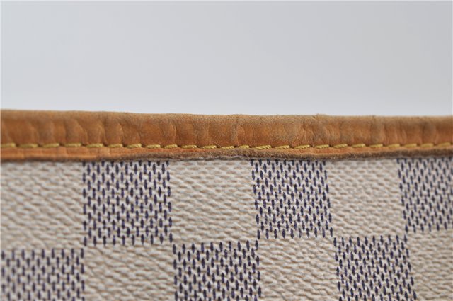 Authentic Louis Vuitton Damier Azur Neverfull MM Tote Bag N51107 LV 7023D