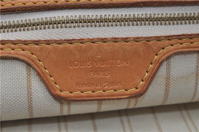 Authentic Louis Vuitton Damier Azur Neverfull MM Tote Bag N51107 LV 7023D