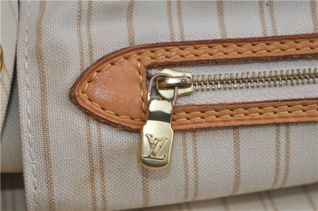 Authentic Louis Vuitton Damier Azur Neverfull MM Tote Bag N51107 LV 7023D