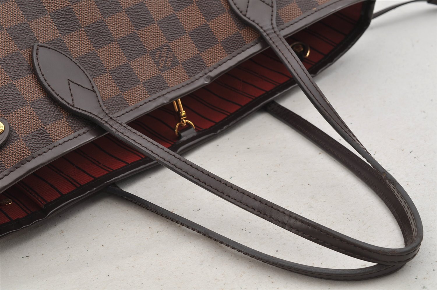 Authentic Louis Vuitton Damier Neverfull PM Shoulder Tote Bag N51109 LV 7023I
