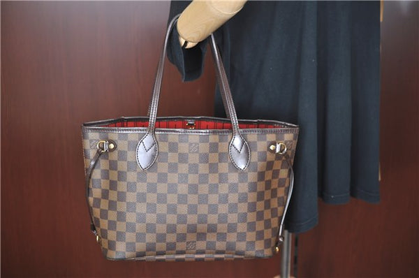 Authentic Louis Vuitton Damier Neverfull PM Shoulder Tote Bag N51109 LV 7119C