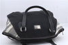 Authentic BURBERRY BLUE LABEL Check Shoulder Tote Bag Nylon Leather Black 7179D