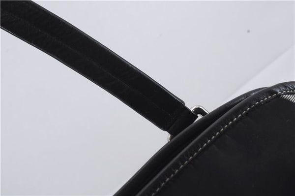 Authentic BURBERRY BLUE LABEL Check Shoulder Tote Bag Nylon Leather Black 7179D