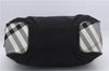 Authentic BURBERRY BLUE LABEL Check Shoulder Tote Bag Nylon Leather Black 7179D