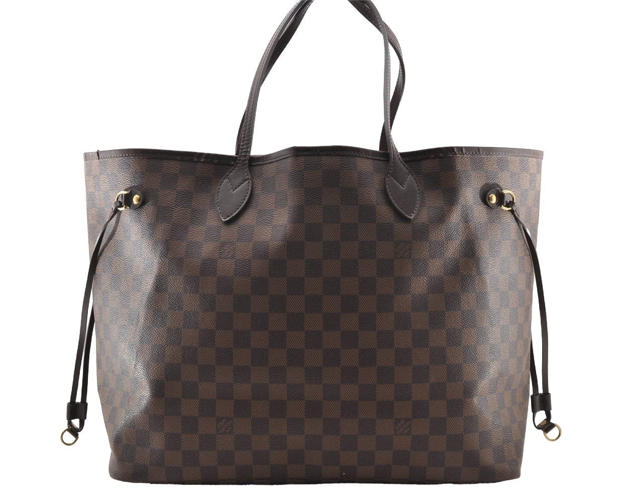 Authentic Louis Vuitton Damier Neverfull GM Shoulder Tote Bag N51106 LV 7205I