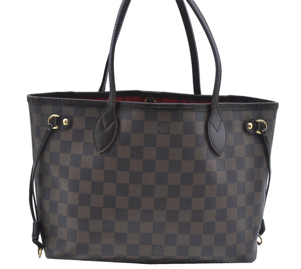 Authentic Louis Vuitton Damier Neverfull PM Shoulder Tote Bag N51109 LV 7347C