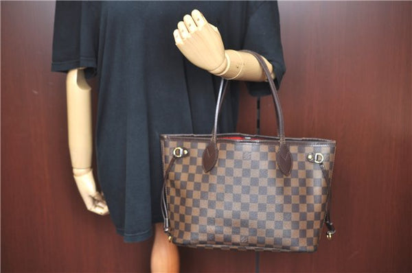 Authentic Louis Vuitton Damier Neverfull PM Shoulder Tote Bag N51109 LV 7347C