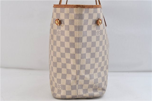 Authentic LOUIS VUITTON Damier Azur Neverfull MM Tote Bag Purse N51107 LV 7356C