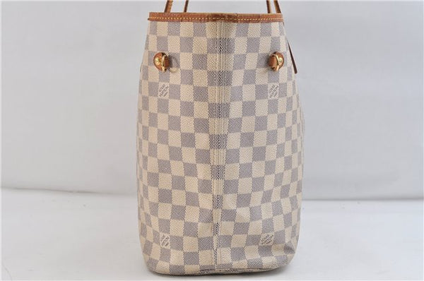 Authentic LOUIS VUITTON Damier Azur Neverfull MM Tote Bag Purse N51107 LV 7356C