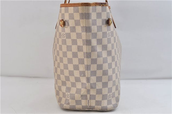 Authentic LOUIS VUITTON Damier Azur Neverfull MM Tote Bag Purse N51107 LV 7356C