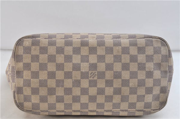 Authentic LOUIS VUITTON Damier Azur Neverfull MM Tote Bag Purse N51107 LV 7356C