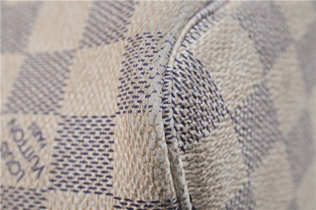 Authentic LOUIS VUITTON Damier Azur Neverfull MM Tote Bag Purse N51107 LV 7356C