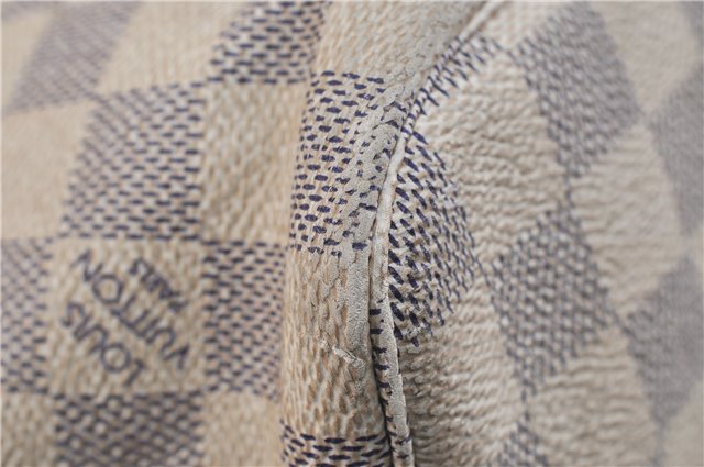 Authentic LOUIS VUITTON Damier Azur Neverfull MM Tote Bag Purse N51107 LV 7356C