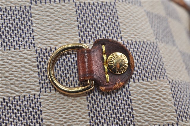 Authentic LOUIS VUITTON Damier Azur Neverfull MM Tote Bag Purse N51107 LV 7356C