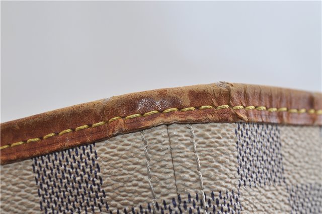 Authentic LOUIS VUITTON Damier Azur Neverfull MM Tote Bag Purse N51107 LV 7356C