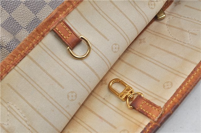 Authentic LOUIS VUITTON Damier Azur Neverfull MM Tote Bag Purse N51107 LV 7356C