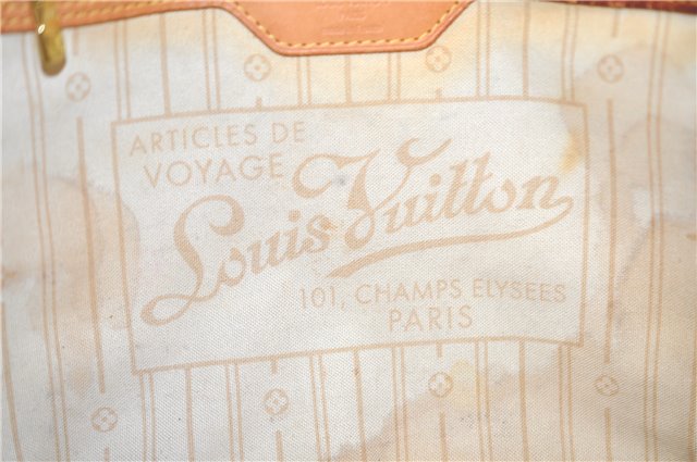 Authentic LOUIS VUITTON Damier Azur Neverfull MM Tote Bag Purse N51107 LV 7356C