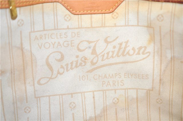 Authentic LOUIS VUITTON Damier Azur Neverfull MM Tote Bag Purse N51107 LV 7356C