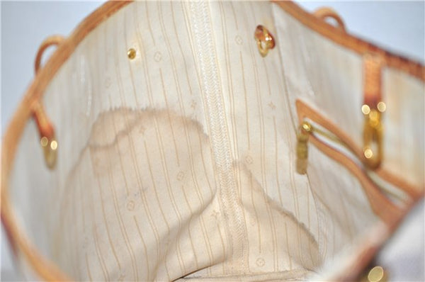 Authentic LOUIS VUITTON Damier Azur Neverfull MM Tote Bag Purse N51107 LV 7356C