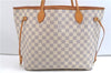 Authentic Louis Vuitton Damier Azur Neverfull MM Tote Bag N51107 LV 7776E