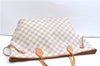Authentic Louis Vuitton Damier Azur Neverfull MM Tote Bag N51107 LV 7776E