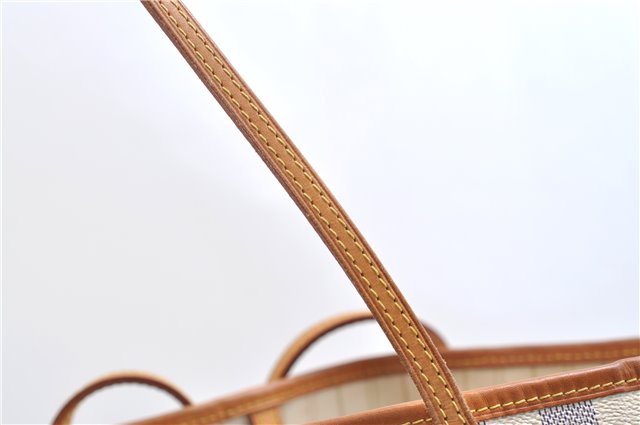 Authentic Louis Vuitton Damier Azur Neverfull MM Tote Bag N51107 LV 7776E