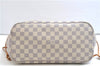 Authentic Louis Vuitton Damier Azur Neverfull MM Tote Bag N51107 LV 7776E