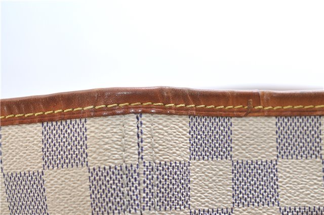 Authentic Louis Vuitton Damier Azur Neverfull MM Tote Bag N51107 LV 7776E