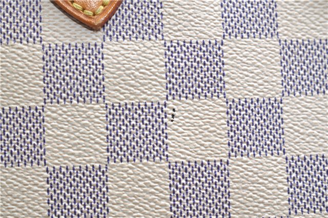 Authentic Louis Vuitton Damier Azur Neverfull MM Tote Bag N51107 LV 7776E